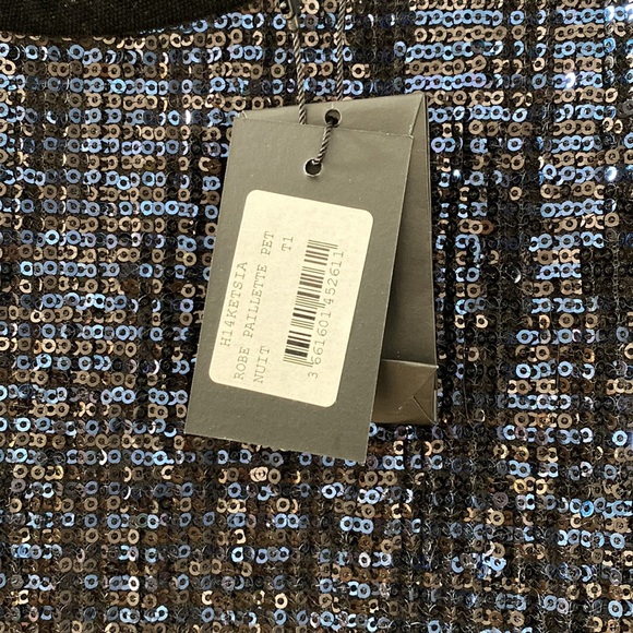 NWT MAJE Sequin Mini Dress with Pockets - Picture 6 of 9